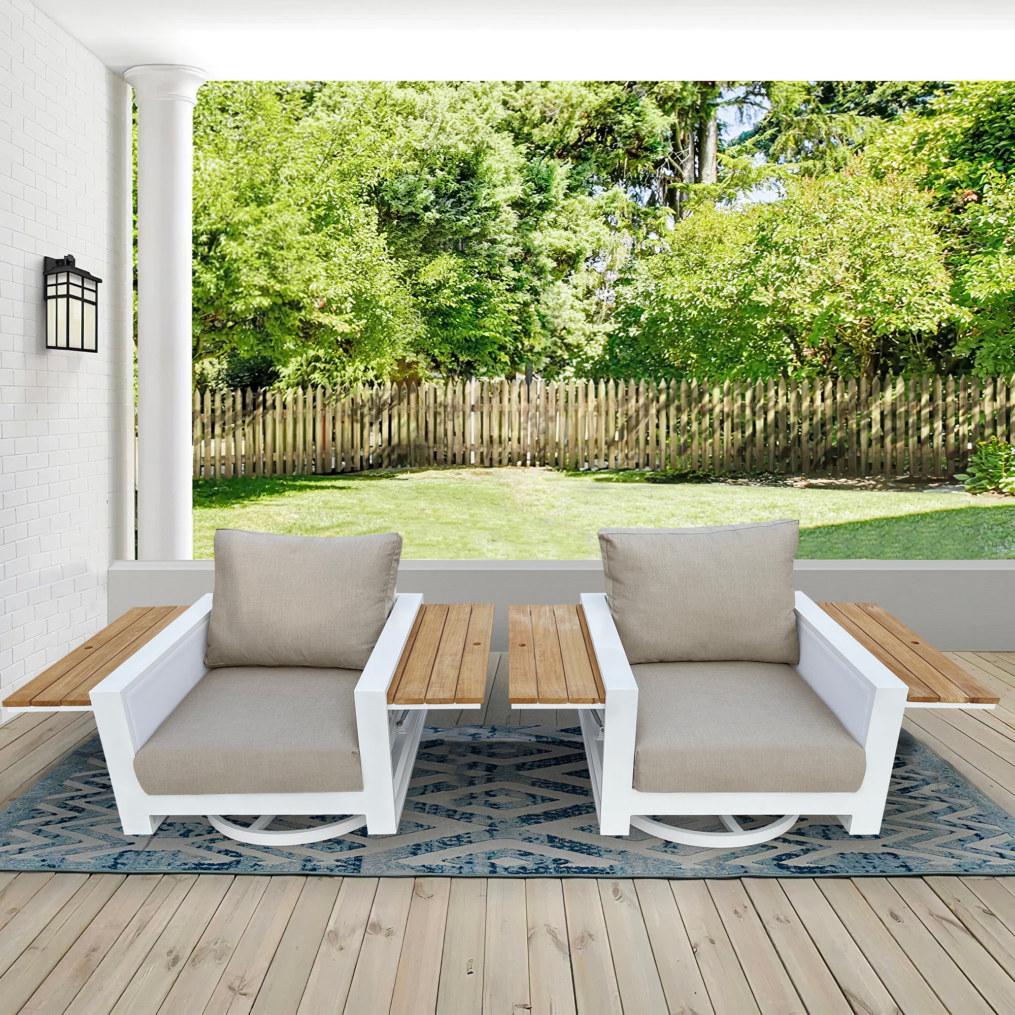 Denver 4-Piece Aluminum Outdoor Patio Fire Pit Seating Set with Acrylic Cast Ash Cushions Denver 4-Piece Aluminum Outdoor Patio Fire Pit Seating Set with Acrylic Cast Ash Cushions