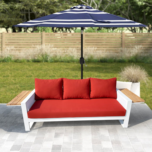 Denver 4-Piece Aluminum Outdoor Patio Fire Pit Seating Set with Sunbrella Canvas Terracotta Cushions