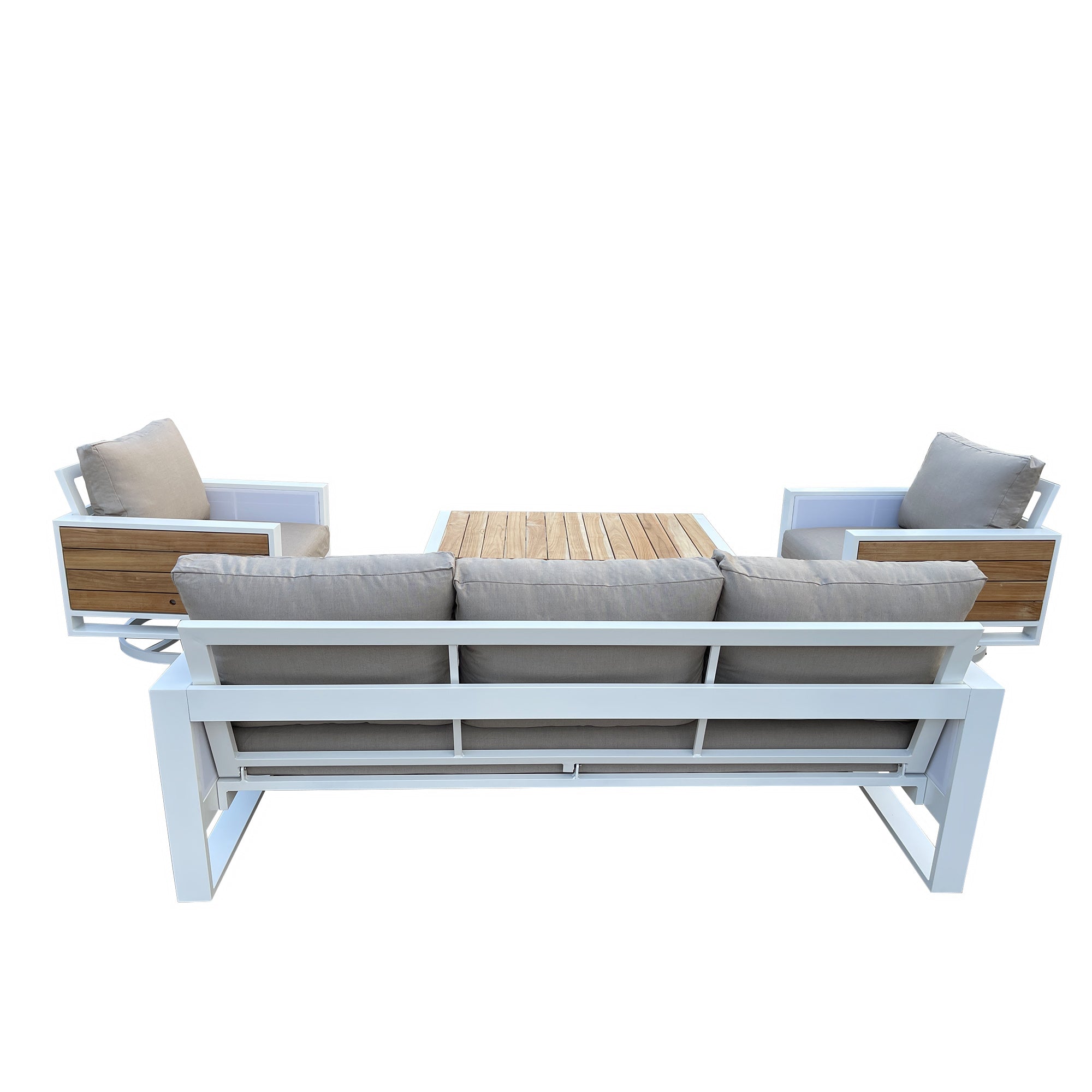 Denver 4-Piece Aluminum Outdoor Patio Conversation Seating Set with Acrylic Cast Ash Cushions Denver 4-Piece Aluminum Outdoor Patio Conversation Seating Set with Acrylic Cast Ash Cushions