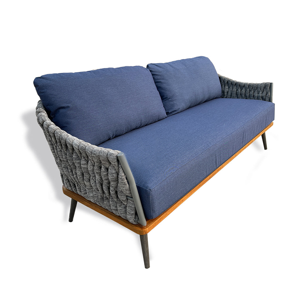 King 4-Piece Woven Rope Outdoor Conversation Set With Acrylic Cushions King 4-Piece Woven Rope Outdoor Conversation Set With Acrylic Cushions