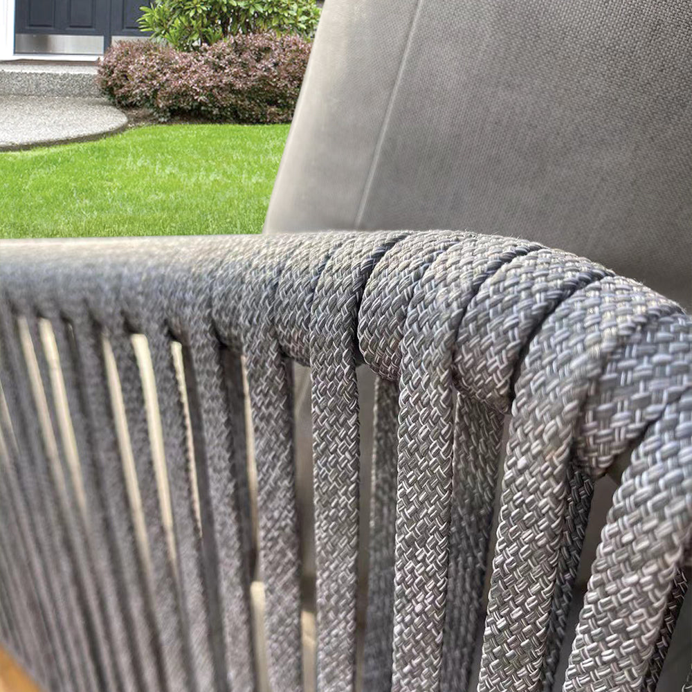 Kingston 4-Piece Woven Rope Outdoor Sectional With Acrylic Cushions Kingston 4-Piece Woven Rope Outdoor Sectional With Acrylic Cushions