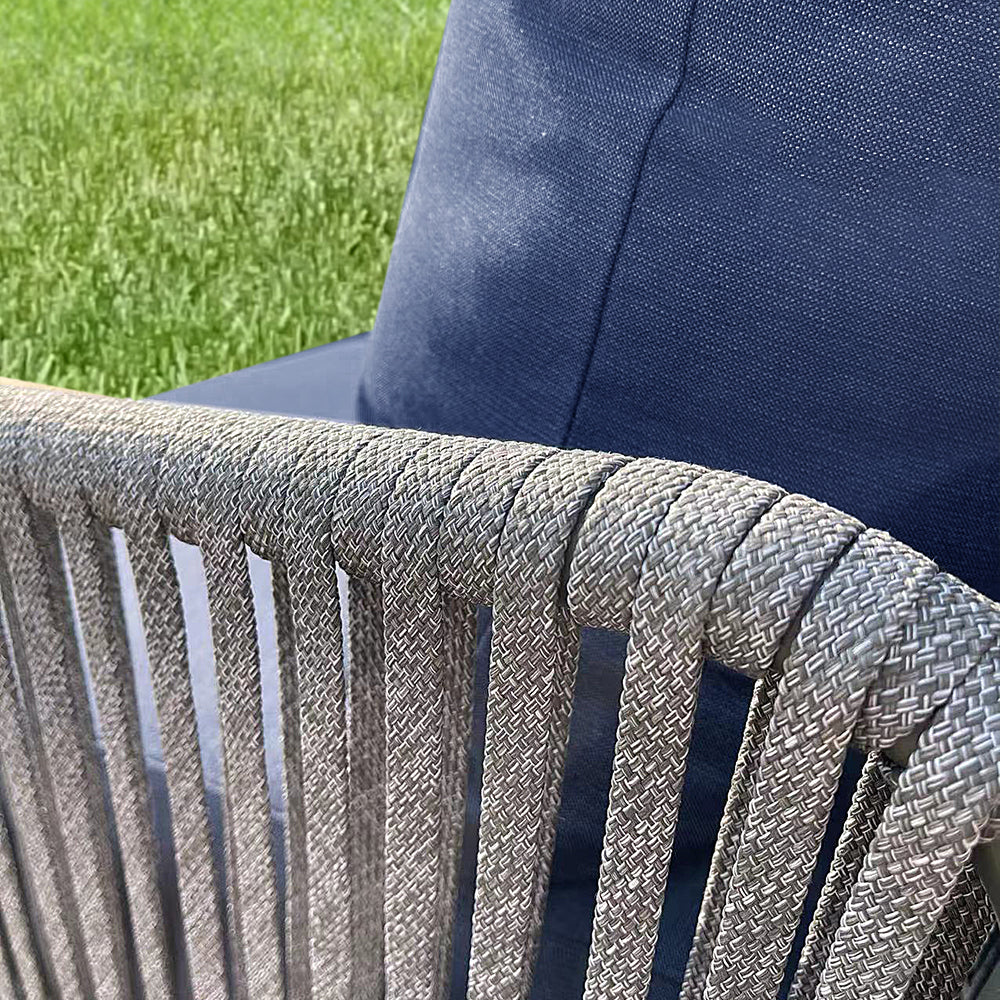 Kingston 4-Piece Woven Rope Outdoor Sectional With Acrylic Cushions Kingston 4-Piece Woven Rope Outdoor Sectional With Acrylic Cushions