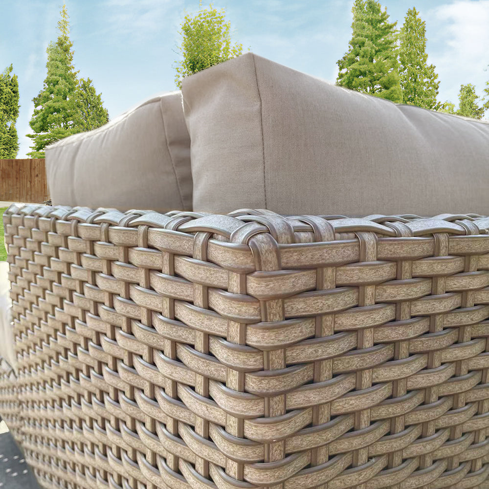 Delta 7-Piece Resin Wicker Outdoor Sectional With Acrylic Cushions Delta 7-Piece Resin Wicker Outdoor Sectional With Acrylic Cushions