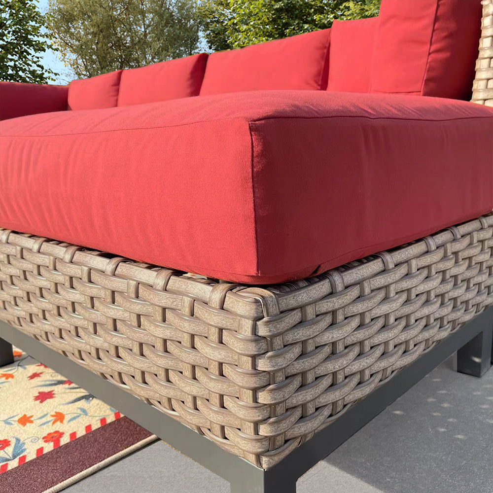 Delta 7-Piece Resin Wicker Outdoor Sectional With Acrylic Cushions Delta 7-Piece Resin Wicker Outdoor Sectional With Acrylic Cushions