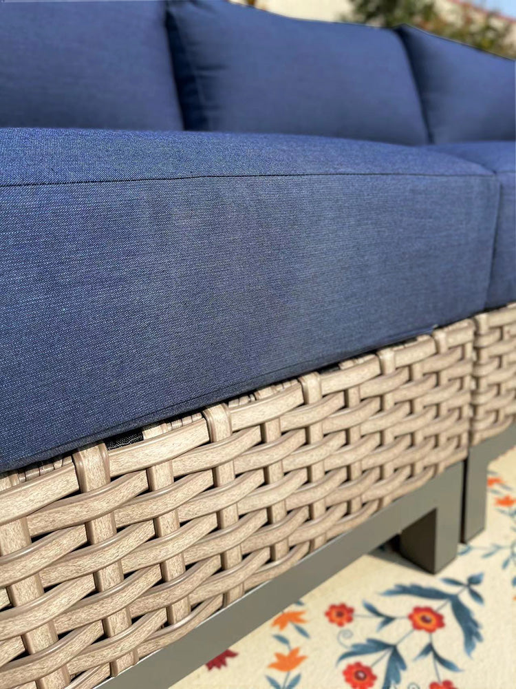 Delta 7-Piece Resin Wicker Outdoor Sectional With Acrylic Cushions Delta 7-Piece Resin Wicker Outdoor Sectional With Acrylic Cushions