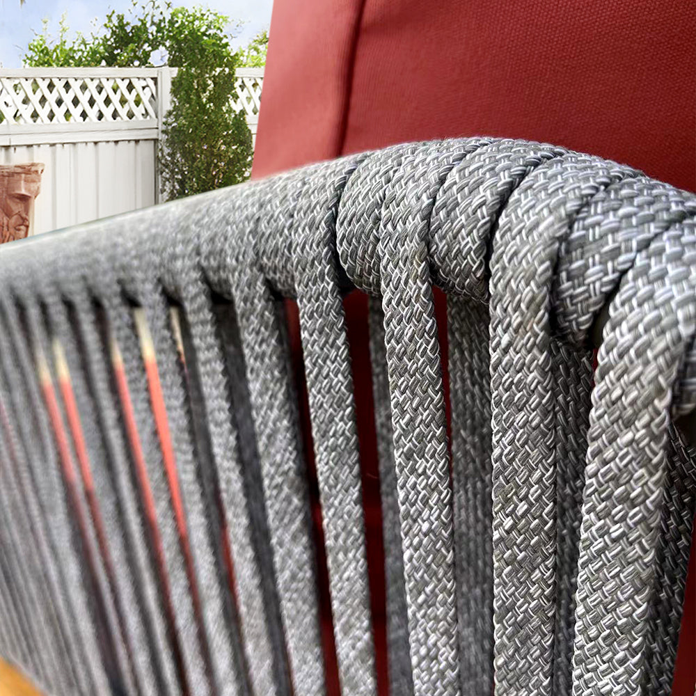 Kingston 4-Piece Woven Rope Outdoor Sectional With Acrylic Cushions Kingston 4-Piece Woven Rope Outdoor Sectional With Acrylic Cushions