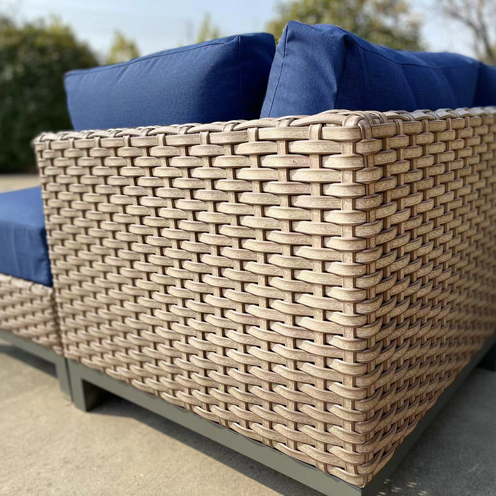 Delta 7-Piece Resin Wicker Outdoor Sectional With Acrylic Cushions Delta 7-Piece Resin Wicker Outdoor Sectional With Acrylic Cushions