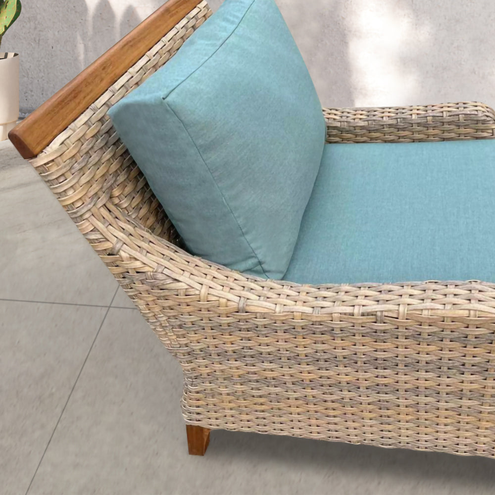 Amigo 5-Piece Wicker Patio Fire Conversation Set With Acrylic Cushions Amigo 5-Piece Wicker Patio Fire Conversation Set With Acrylic Cushions