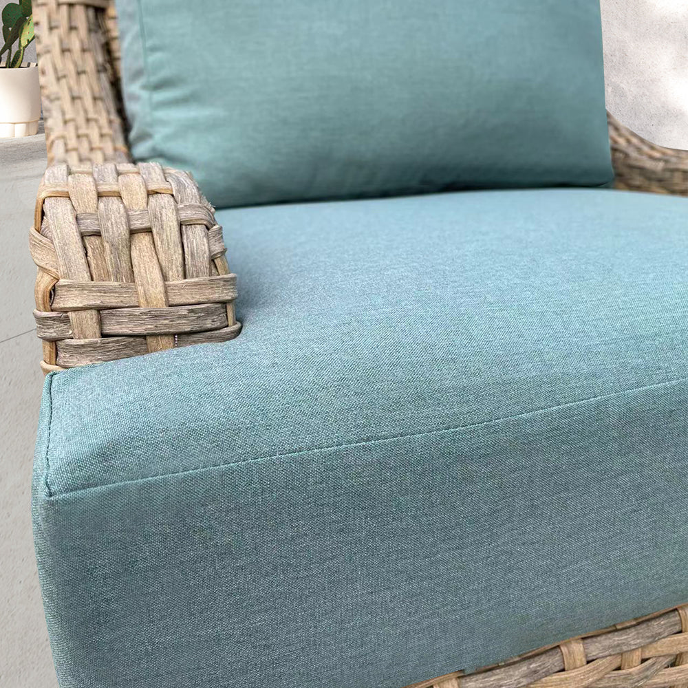 Amigo 5-Piece Wicker Patio Fire Conversation Set With Acrylic Cushions Amigo 5-Piece Wicker Patio Fire Conversation Set With Acrylic Cushions