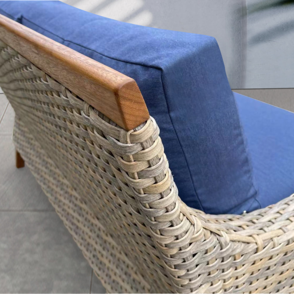 Amigo 5-Piece Wicker Patio Fire Conversation Set With Acrylic Cushions Amigo 5-Piece Wicker Patio Fire Conversation Set With Acrylic Cushions