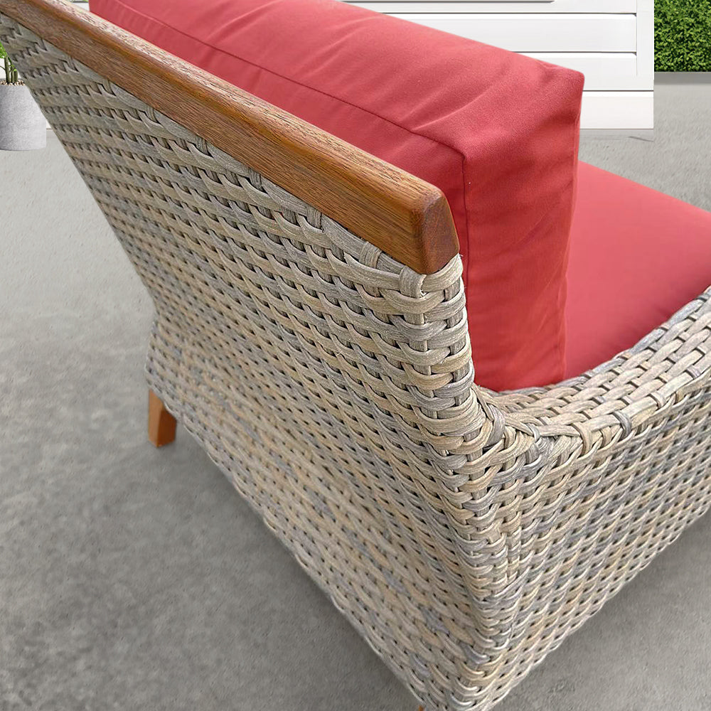 Amigo 5-Piece Wicker Patio Fire Conversation Set With Acrylic Cushions Amigo 5-Piece Wicker Patio Fire Conversation Set With Acrylic Cushions