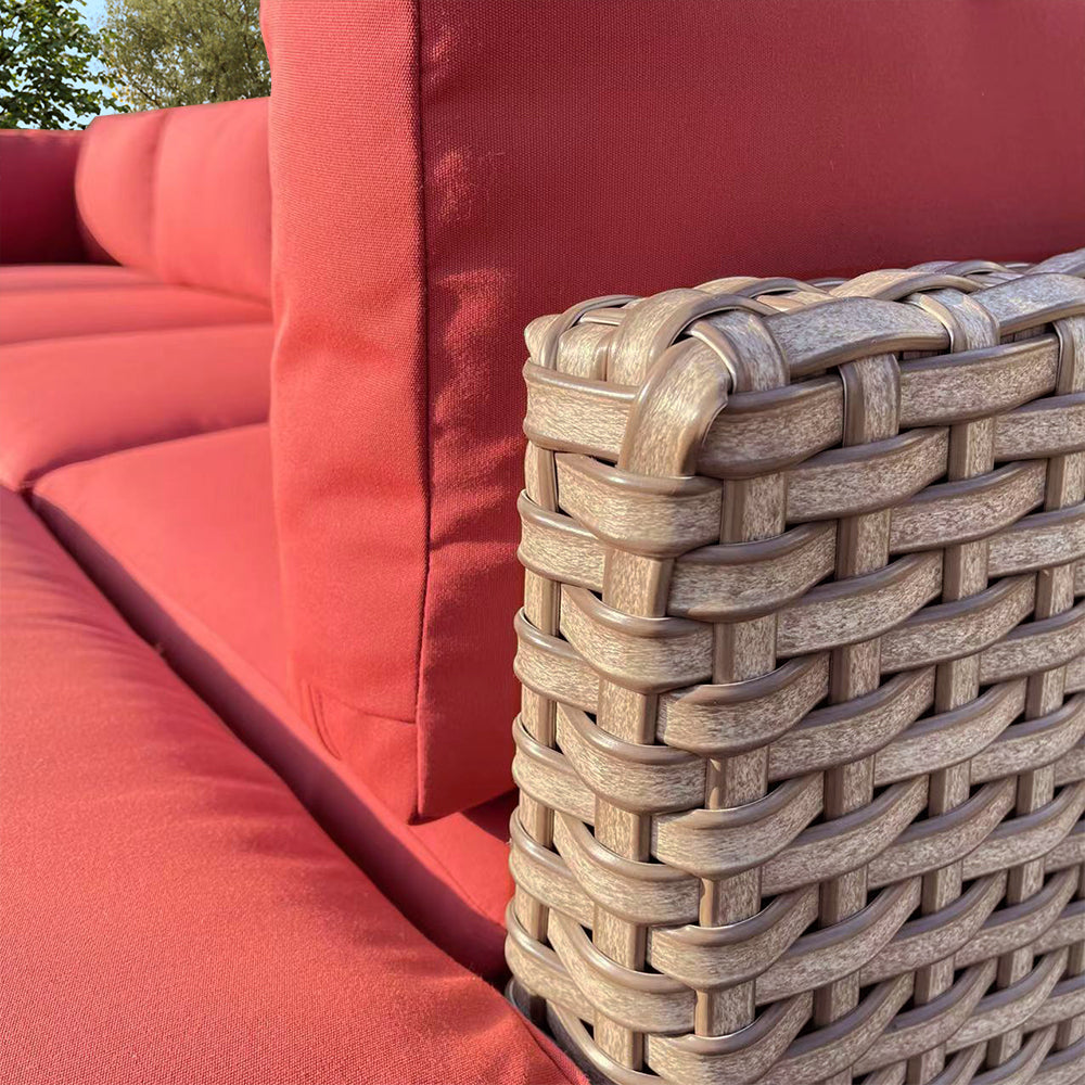 Delta 7-Piece Resin Wicker Outdoor Sectional With Acrylic Cushions Delta 7-Piece Resin Wicker Outdoor Sectional With Acrylic Cushions