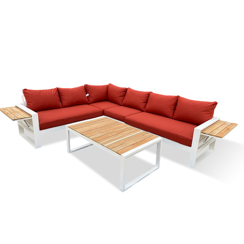 Denver 5-Piece Aluminium Outdoor Patio Sectional Sofa Set With Acrylic Cushions Denver 5-Piece Aluminium Outdoor Patio Sectional Sofa Set With Acrylic Cushions