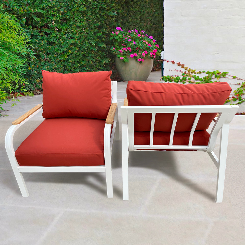 Camel 7-Piece Aluminium Outdoor Patio Fire Pit Seating Set With Acrylic Cushions Camel 7-Piece Aluminium Outdoor Patio Fire Pit Seating Set With Acrylic Cushions