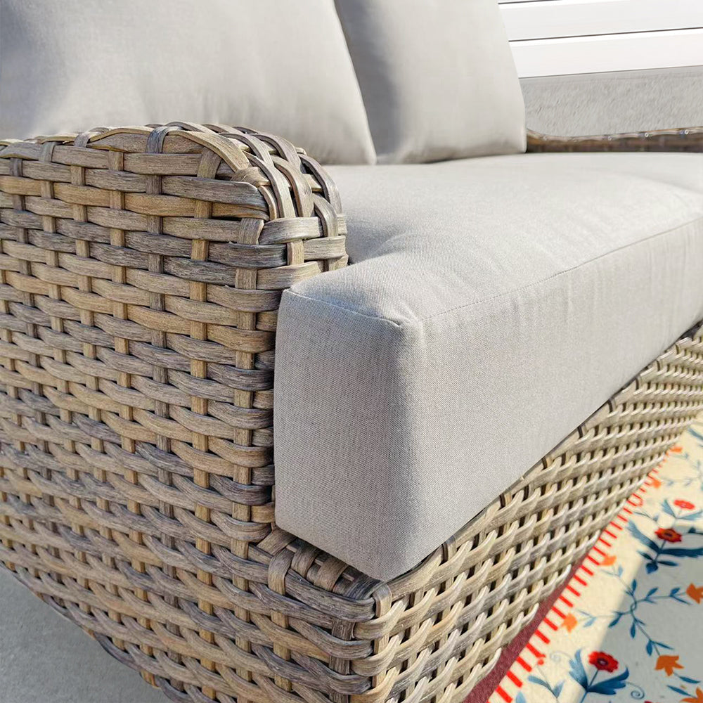 Amigo 5-Piece Wicker Patio Fire Conversation Set With Acrylic Cushions Amigo 5-Piece Wicker Patio Fire Conversation Set With Acrylic Cushions