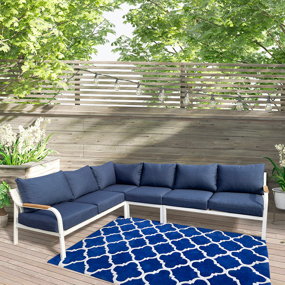 Camel 7-Piece Aluminium Outdoor Patio Fire Pit Seating Set With Acrylic Cushions Camel 7-Piece Aluminium Outdoor Patio Fire Pit Seating Set With Acrylic Cushions