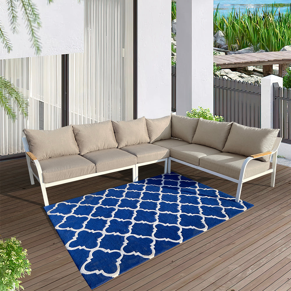 Camel 7-Piece Aluminium Outdoor Patio Fire Pit Seating Set With Acrylic Cushions Camel 7-Piece Aluminium Outdoor Patio Fire Pit Seating Set With Acrylic Cushions
