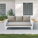 Denver 4-Piece Aluminum Outdoor Patio Conversation Seating Set with Acrylic Cast Ash Cushions