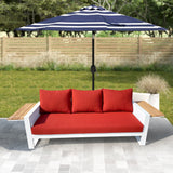 Denver 4-Piece Aluminum Outdoor Patio Conversation Seating Set with Sunbrella Canvas Terracotta Cushions