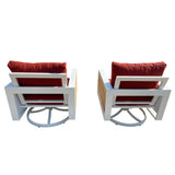 Denver 4-Piece Aluminum Outdoor Patio Conversation Seating Set with Sunbrella Canvas Terracotta Cushions