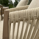 Bali 7-Piece Brown Wood-look Aluminum Outdoor Dining Table Set with Cast Natural Cushions