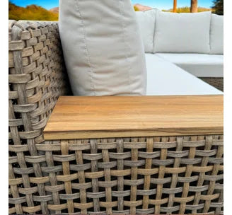Naples 4-Piece Brown Wicker Aluminum Outdoor Sectional with Cushions