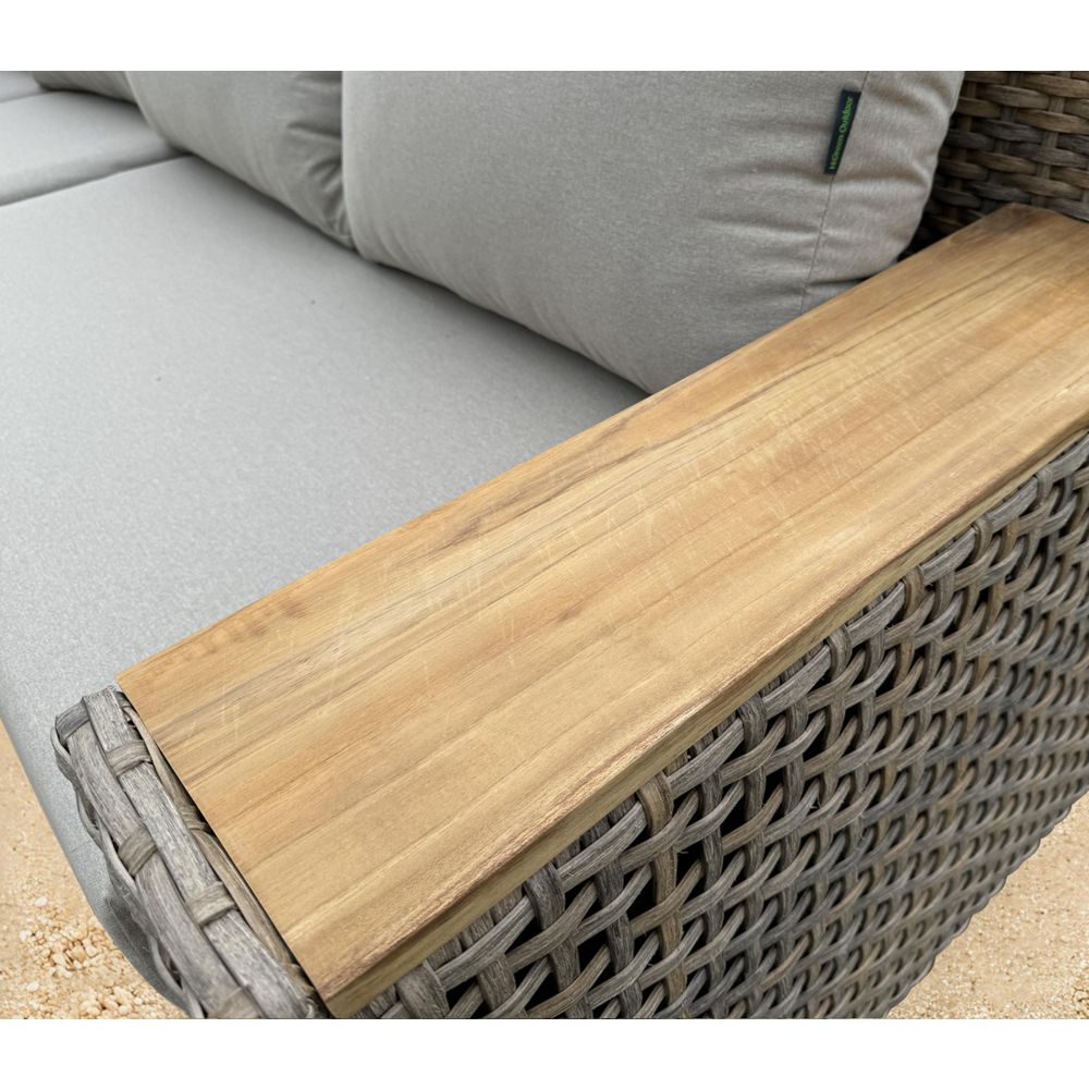 Naples 4-Piece Brown Wicker Aluminum Outdoor Sectional with Cushions