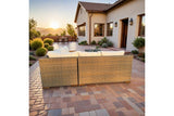 Naples 5-Piece Brown Wicker Aluminum Outdoor Patio Fire Pit Deep Sectional Seating Set with Cushions