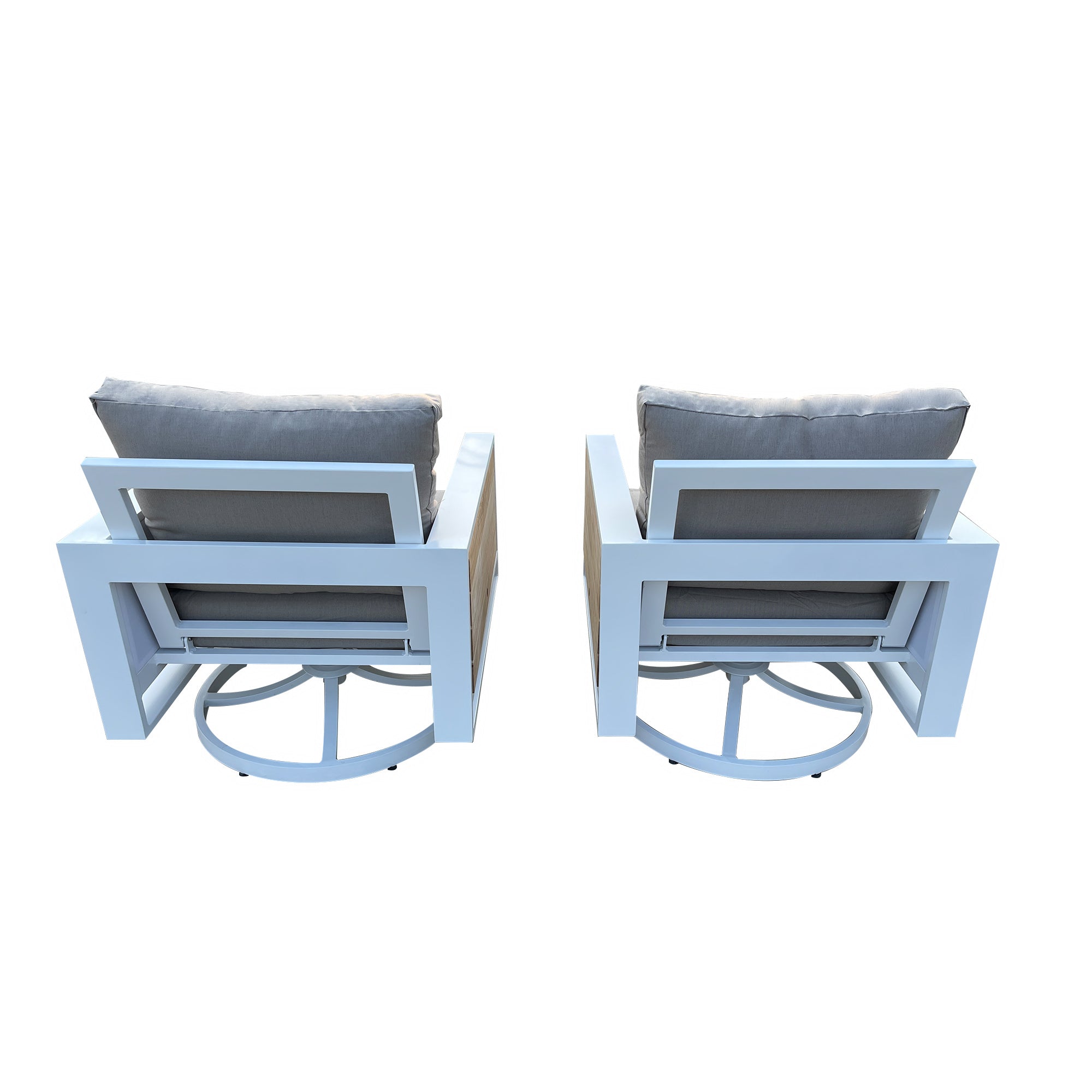 Denver 4-Piece Aluminum Outdoor Patio Fire Pit Seating Set with Acrylic Cast Ash Cushions