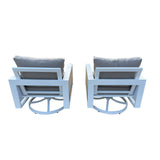 Denver 4-Piece Aluminum Outdoor Patio Fire Pit Seating Set with Acrylic Cast Ash Cushions
