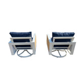 Denver 4-Piece Aluminum Outdoor Patio Conversation Seating Set with Acrylic Spectrum Indigo Cushions