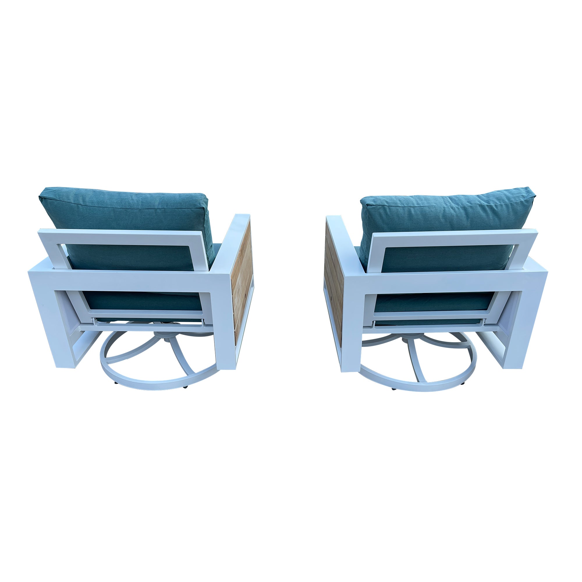 Denver 4-Piece Aluminum Outdoor Patio Conversation Seating Set with Acrylic Cast Breeze Cushions