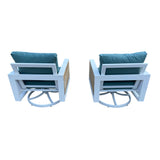 Denver 4-Piece Aluminum Outdoor Patio Fire Pit Seating Set with Acrylic Cast Breeze Cushions