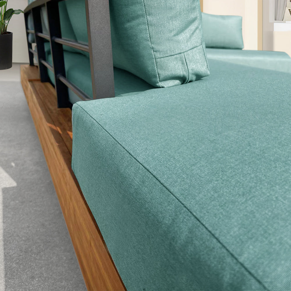 Teak Wood Cushion Back Modern Bed Headboard