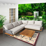 Kingston 4-Piece Woven Rope Outdoor Sectional With Acrylic Cushions