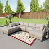 Delta 7-Piece Resin Wicker Outdoor Sectional With Acrylic Cushions