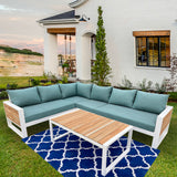 Denver 5-Piece Aluminium Outdoor Patio Sectional Sofa Set With Acrylic Cushions