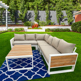 Denver 5-Piece Aluminium Outdoor Patio Sectional Sofa Set With Acrylic Cushions