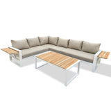 Denver 5-Piece Aluminium Outdoor Patio Sectional Sofa Set With Acrylic Cushions